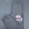 Black Sweatpants with Dark Purple Skull