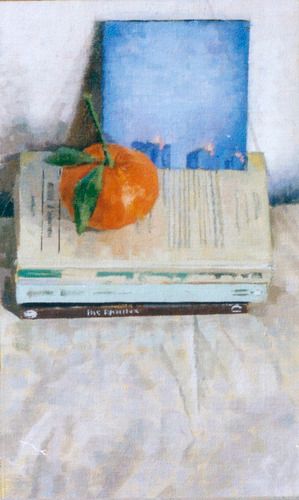 'Still life with Books and Orange' Private Collection

