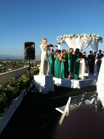 Playing on a 4ft tall box sitting on a roof for an REL Entertainment Event in Marina Del Rey
