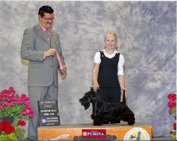 Junior Showmanship win, a first for both Reecee and Karli at the Yellowstone Valley Kennel Club Show in June
