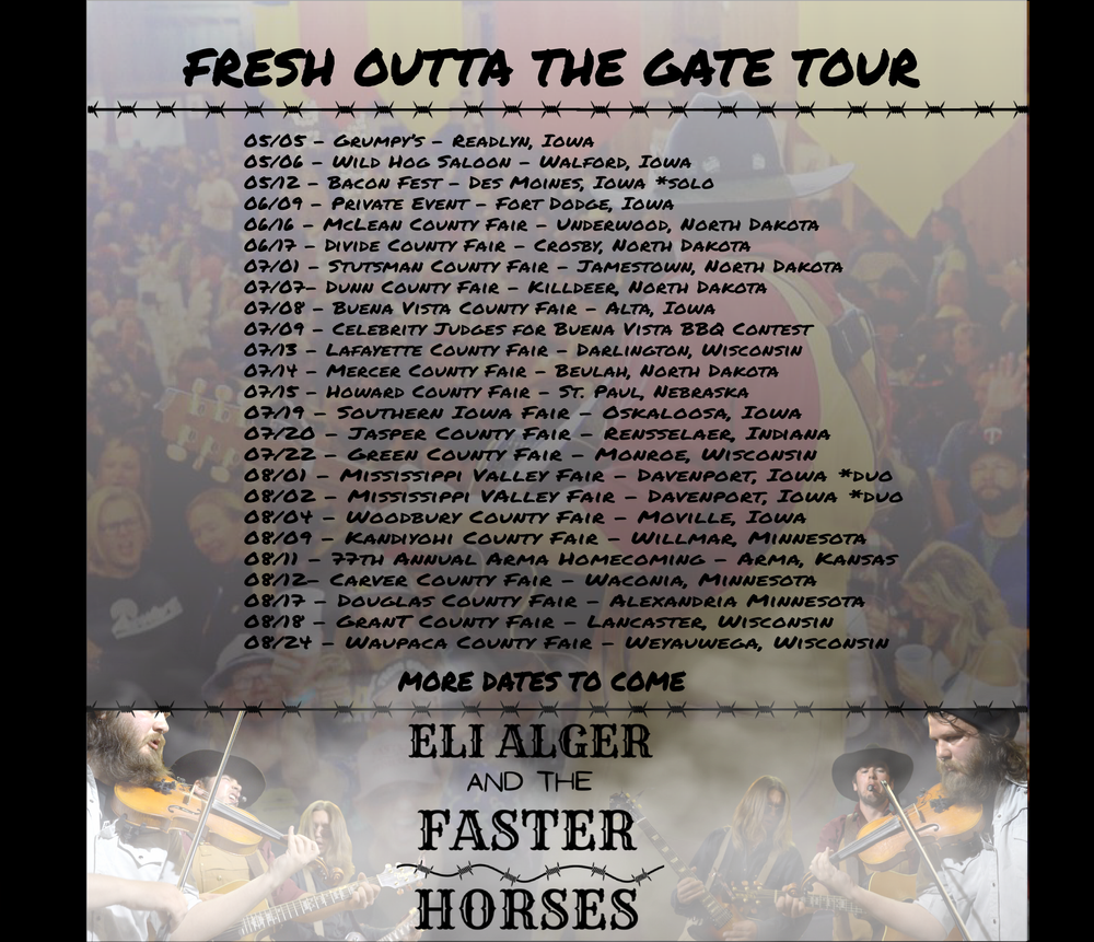 Faster Horses Tour Schedule