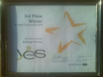 3rd place in YES artistic project plan contest.

3e place dans le concours de YES artistic project plan.
