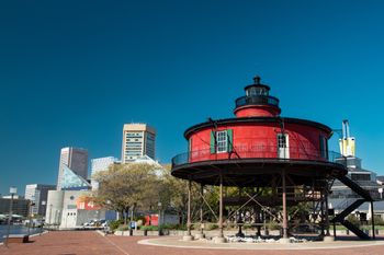 Seven foot Knoll Lighthouse in the Inner harbor
