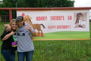Did Not think I would live this long!!!! Nice surprise Banner   my awesome family. Me & Sista Sheila
