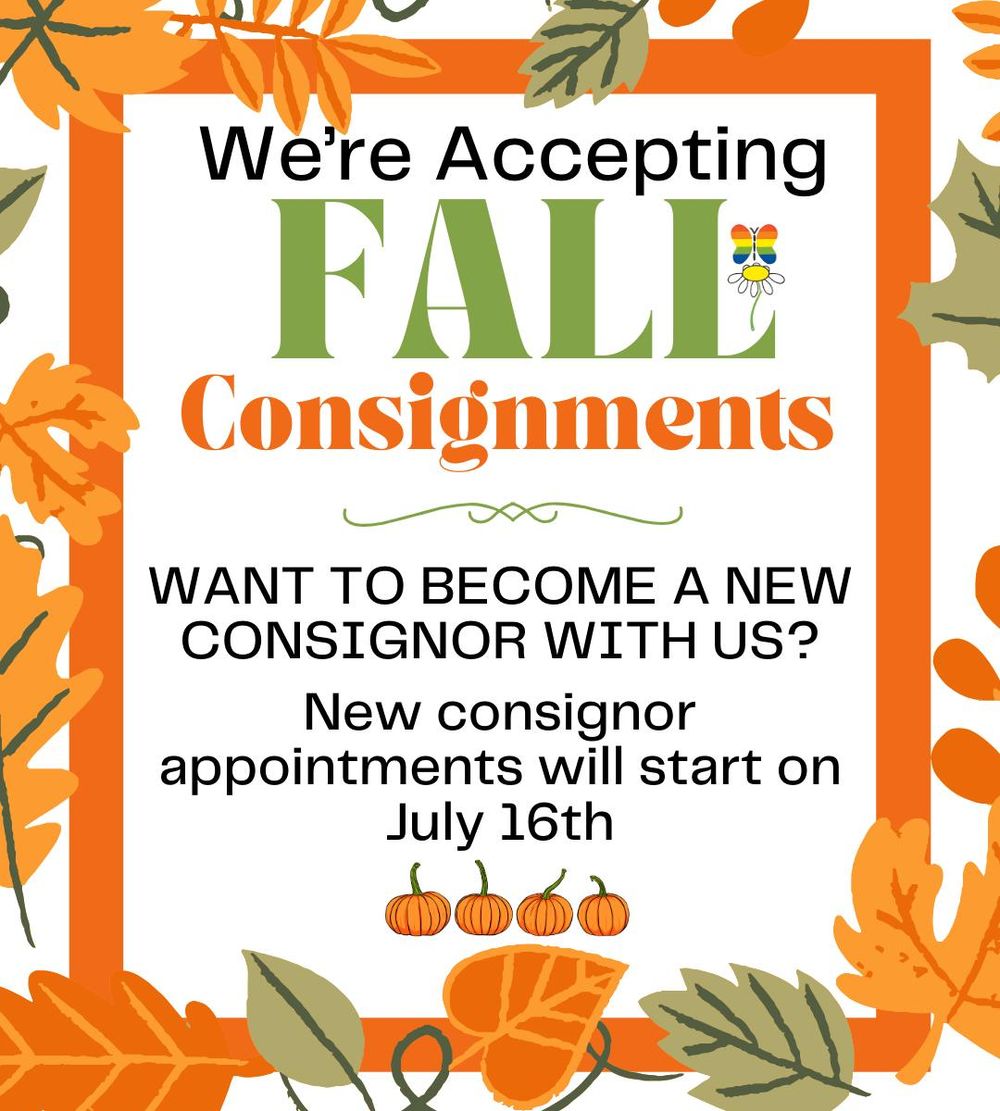 Fall consignments now accepted