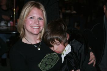Heidi Shelton and her sleepy son, Jordan.
