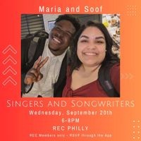 Singers and Songwriters- Maria and Soof at REC Philly
