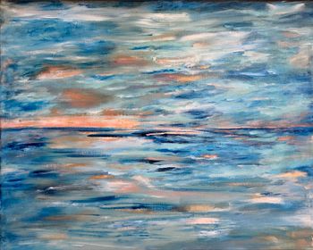 "Teal Sunset," $250, acrylic on canvas, 16" x 20"
