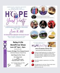 Summer Yard Party and Car Show To Benefit The American Cancer Society Relay For Life