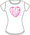 Fast Heart Mart pink and white t-shirt (ladies)