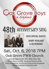 Oak Grove Boys 48th Anniversary Sing