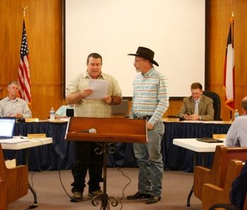 Dripping Springs Mayor proclaiming 2/10-16/2013 Alex Dormont and HTSB week!

