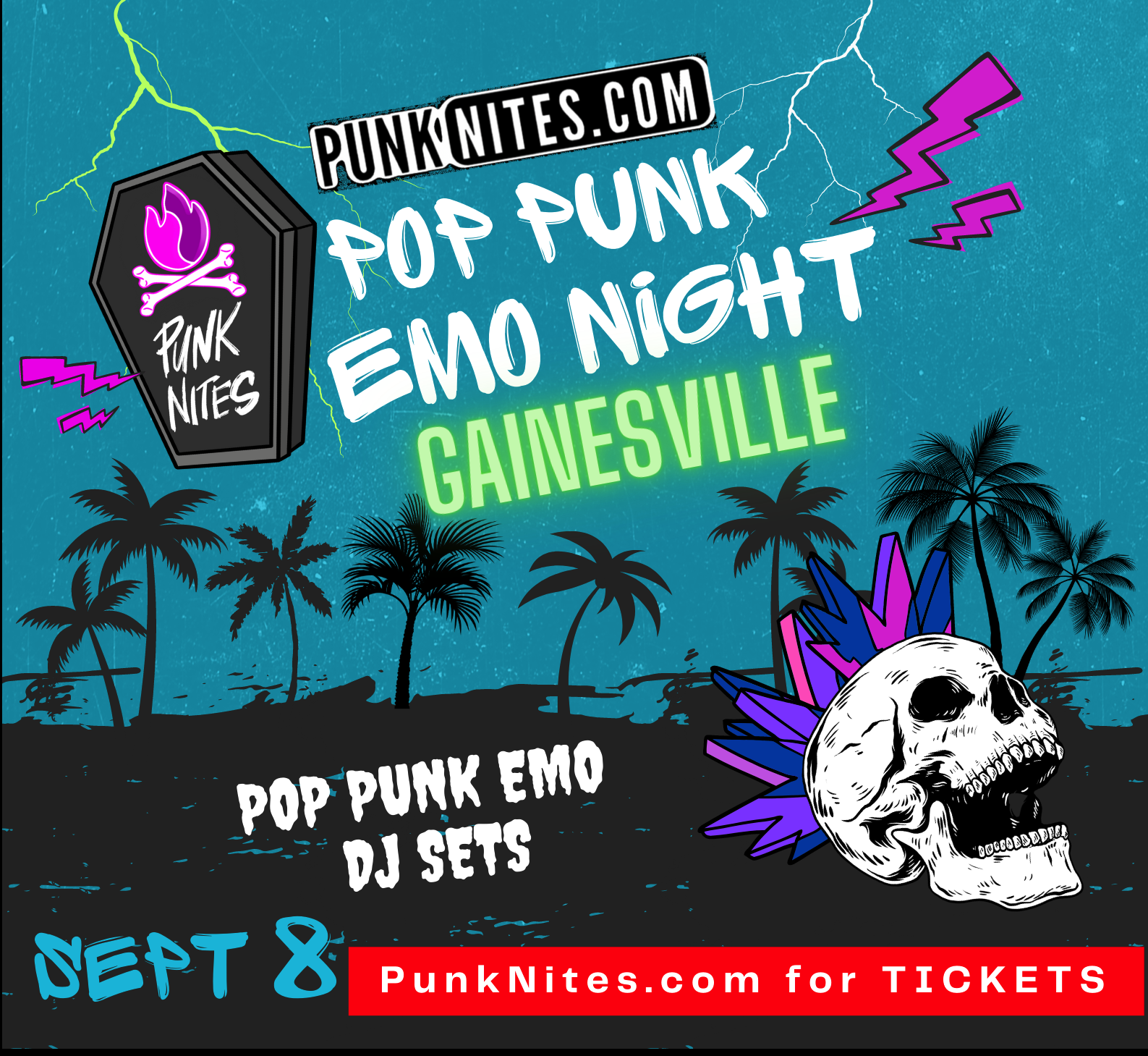 PunkNite Pop Punk Emo Night JACKSONVILLE @ Jack Rabbits - Aug 26