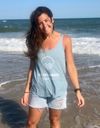 "New Day Dawning" Denim Blue/White Tank