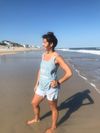"New Day Dawning" Denim Blue/White Tank