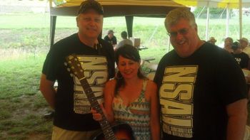 David Thompson and Ken Matthiesen present me with the guitar
