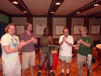 Recording claps in House of Blues Studio, LA with Sergio Mendes
