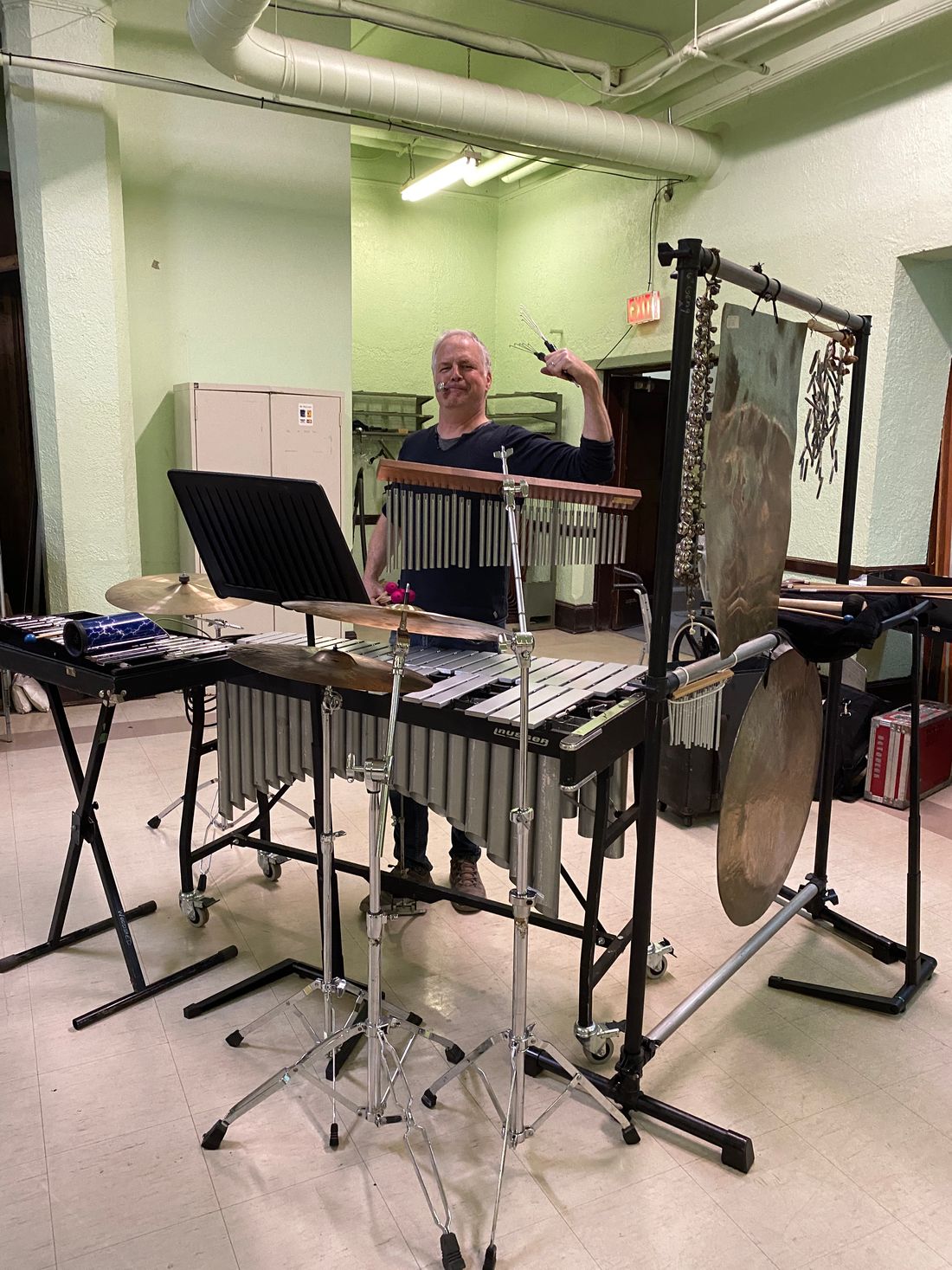 Andy and his percussion array
