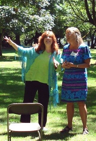Singing in the park with Cynthia.
