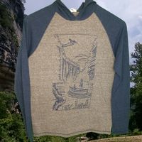 Speed Of The Current-raglan sleeve hooded shirt