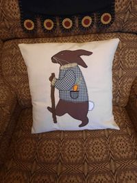 Primitive Brown Bunny Pillow