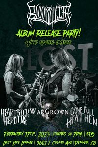 Blood of Lilith Album Release Party w/ WarCrown, Heartsick Heroine, Gone Full Heathen