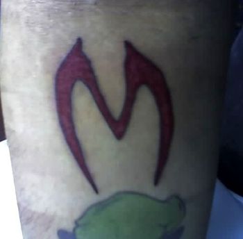 The MONTAG logo. It's on my inner right forearm. This is the only tattoo I've ever questioned.
