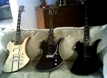 B.C. Rich Mockingbirds (Left to right: N.J. Classic Series, Mockingbird Supreme, Mockingbird Deluxe)
