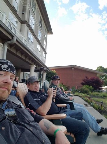 The Brothers chilling before dinner. Americade 2015
