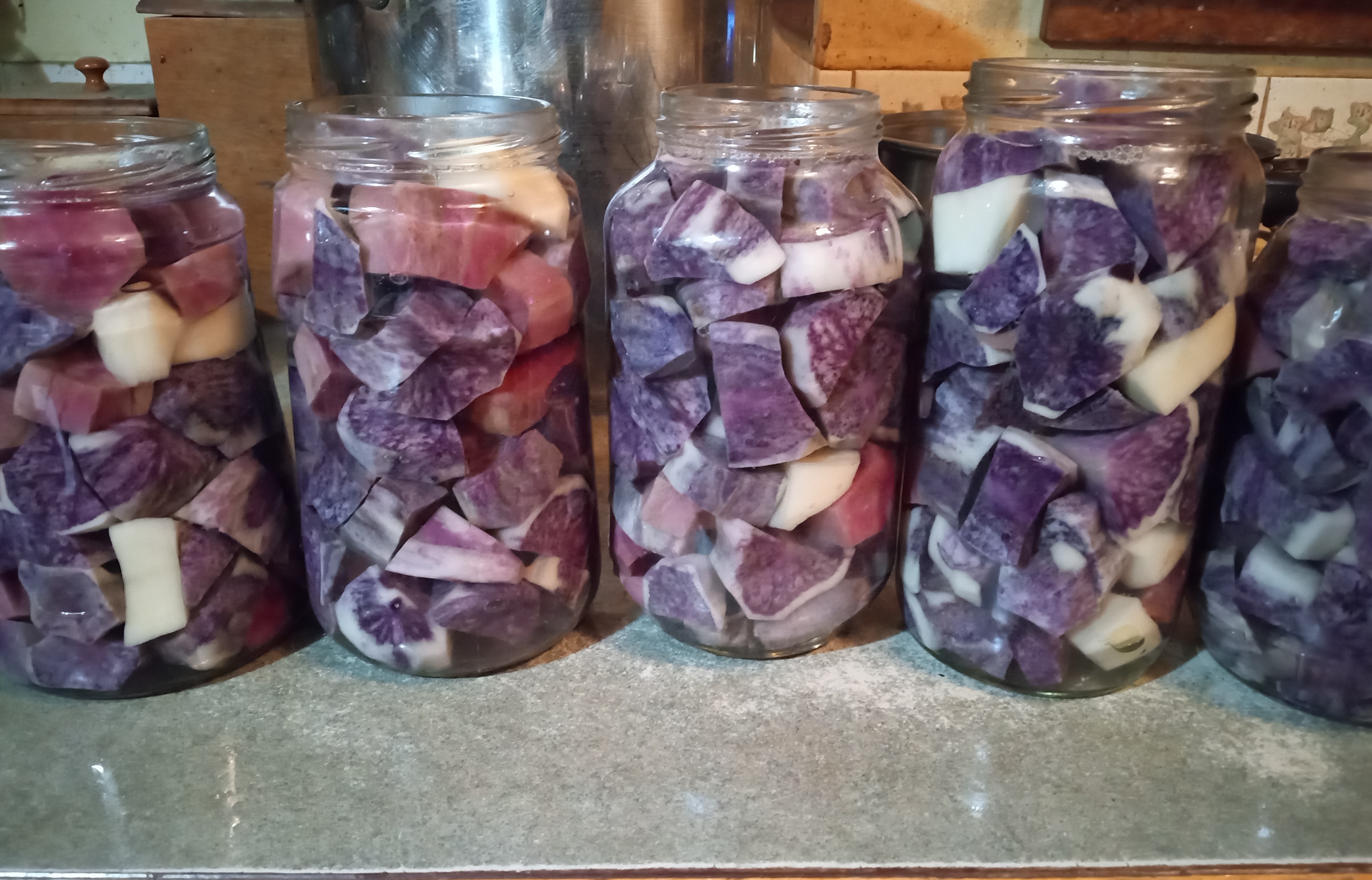 Preserving Potatoes - raw pack jars