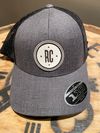 Hat Gray and Black with Round White Patch