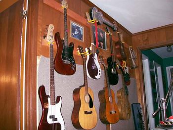 Tommy's wall of guitars...
