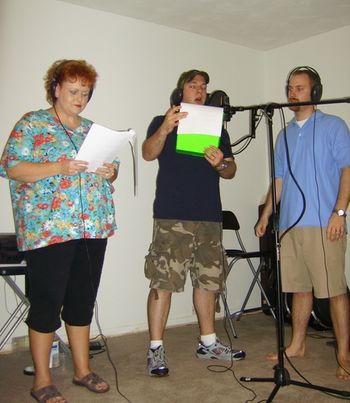 Mom getting ready to fill in her vocals on "They Cry Holy, Holy, Holy".
