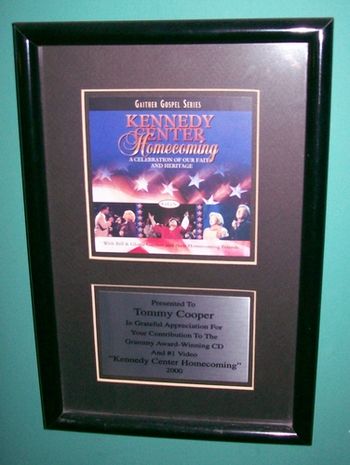 Presented to Tommy Cooper for his work on the Grammy award-winning, Kennedy Center Homecoming in 2000.
