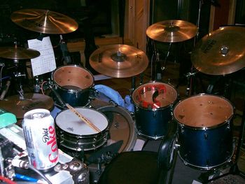 Tommy's drums...by the way, he likes Diet Coke.
