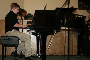 My cousin, Benjamin, played the piano for the offering and did a marvelous job.
