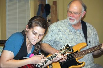 Lorianne picked the mandolin and Jerry handled the bass...
