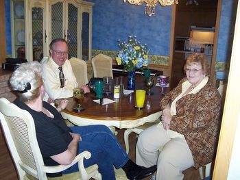 My Aunt Sheila (Ana), Aunt Linda, and Pastor Bud Rogers visiting at our house.
