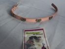 Collar 16"L 1/2"W  (Light pink leather with silver metal bows)