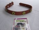 Collar 18"L  1"W (Brown leather with yellow metal daisies)