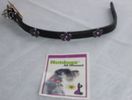 Collar 12"L  1/2"W  (Black leather with purple glittery metal flowers)