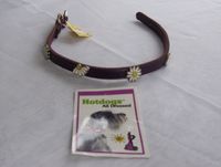 Collar 16"L 1/2"W  (Dark purple leather with white metal daisies)
