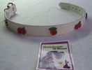 Collar 24"L  1"W  (White leather with red metal cherries)