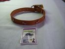 Collar 22''L  1"W (Light brown leather with pink metal bones)