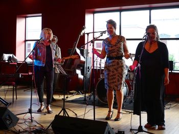 Andrea Wittgens, Cathy Grier, Ruby James, Carley Baer at Door County Fire Company - photo by Bob Fresen
