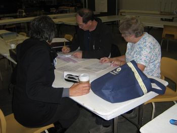 Moira, President, and Maria, Treasurer working on grants
