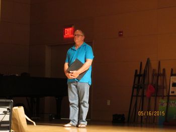 Wes waiting for the vibraphone to arrive.
