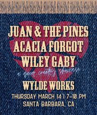 Queer Country Showcase with Juan & the Pines, Wiley Gabey, and Acacia Forgot