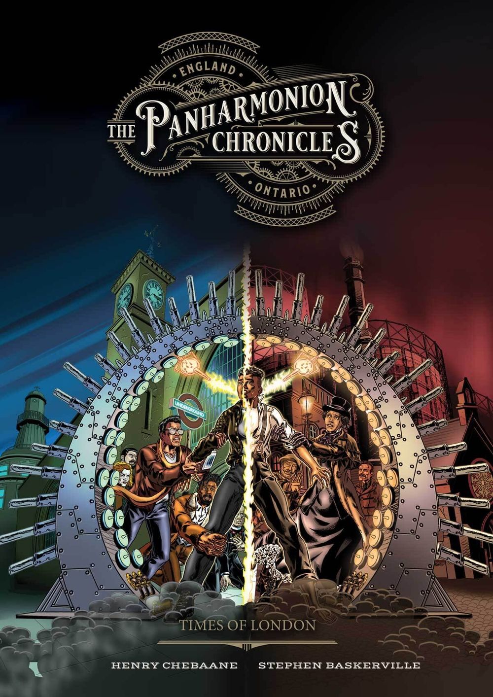 Book cover for graphic novel The Panharmonion Chronicles written by Henry Chebaane