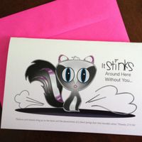 Skunk "Miss You" Card